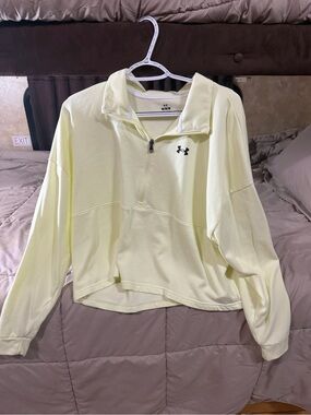 Under Armour Light Yellow Quarter-Zip Pullover Sweatshirt